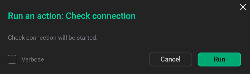 Confirm the connection check