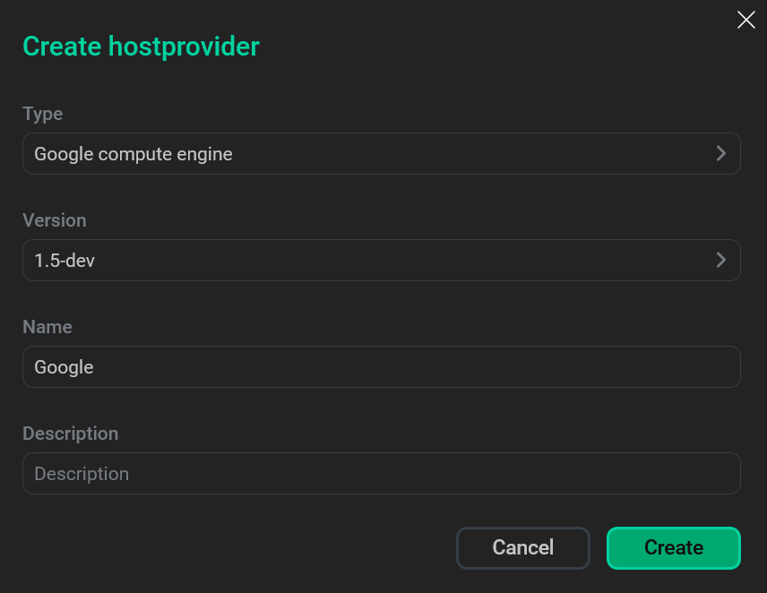 Fill in hostprovider parameters