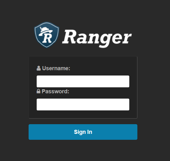 Ranger sign-in form