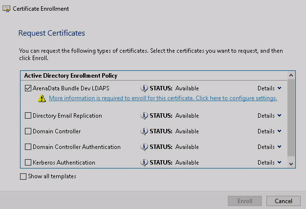 Additional certificate information