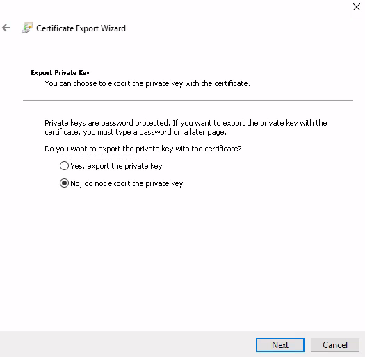 Export private key