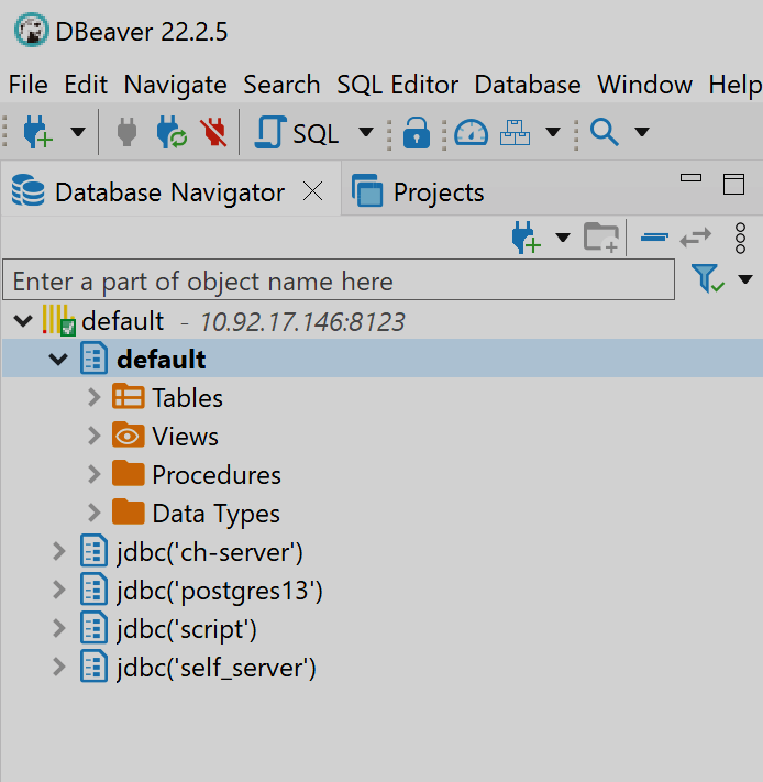 DBeaver Database Navigator