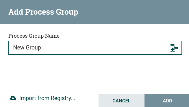 Enter the name of the process group