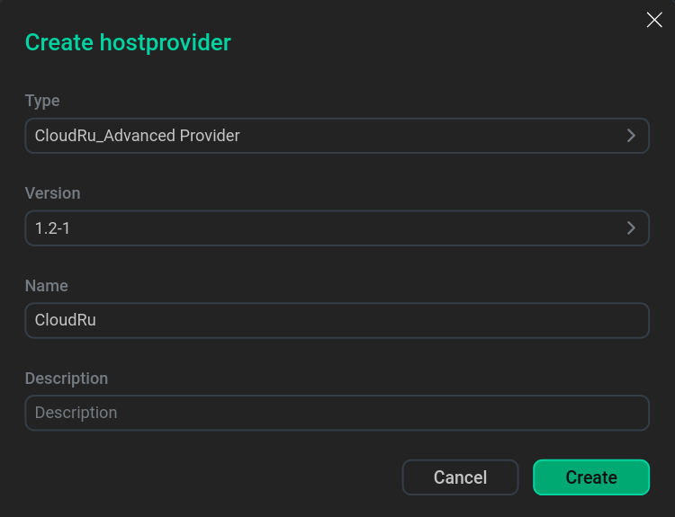 Fill in hostprovider parameters